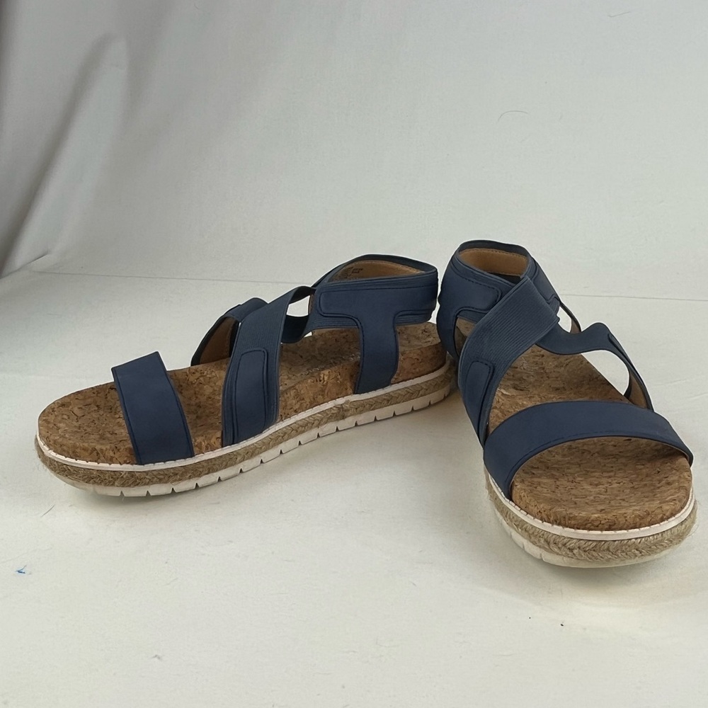 Sport Sandals Platform Stretch rope trim blue size 7.5 Adrienne Vittadini
